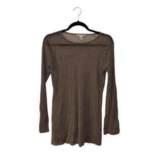 Victoria's Secret Sheer Purple/Brown Sparkle Fitted Blouse